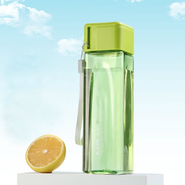HCBY Modern Square Water Bottle | Ins & Gym Infuser with Tea Filter | BPA-Free Portable Jug for Work & Outdoor - 500ml (Green,20.3"x5.5")