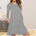 thumbnail image 3 of zanvin Hauts pour Femmes, Mode pour Dames Décontractée à Manches Longues, Robe T-shirt Ample Unie avec Poches, Chemise, 3 of 5