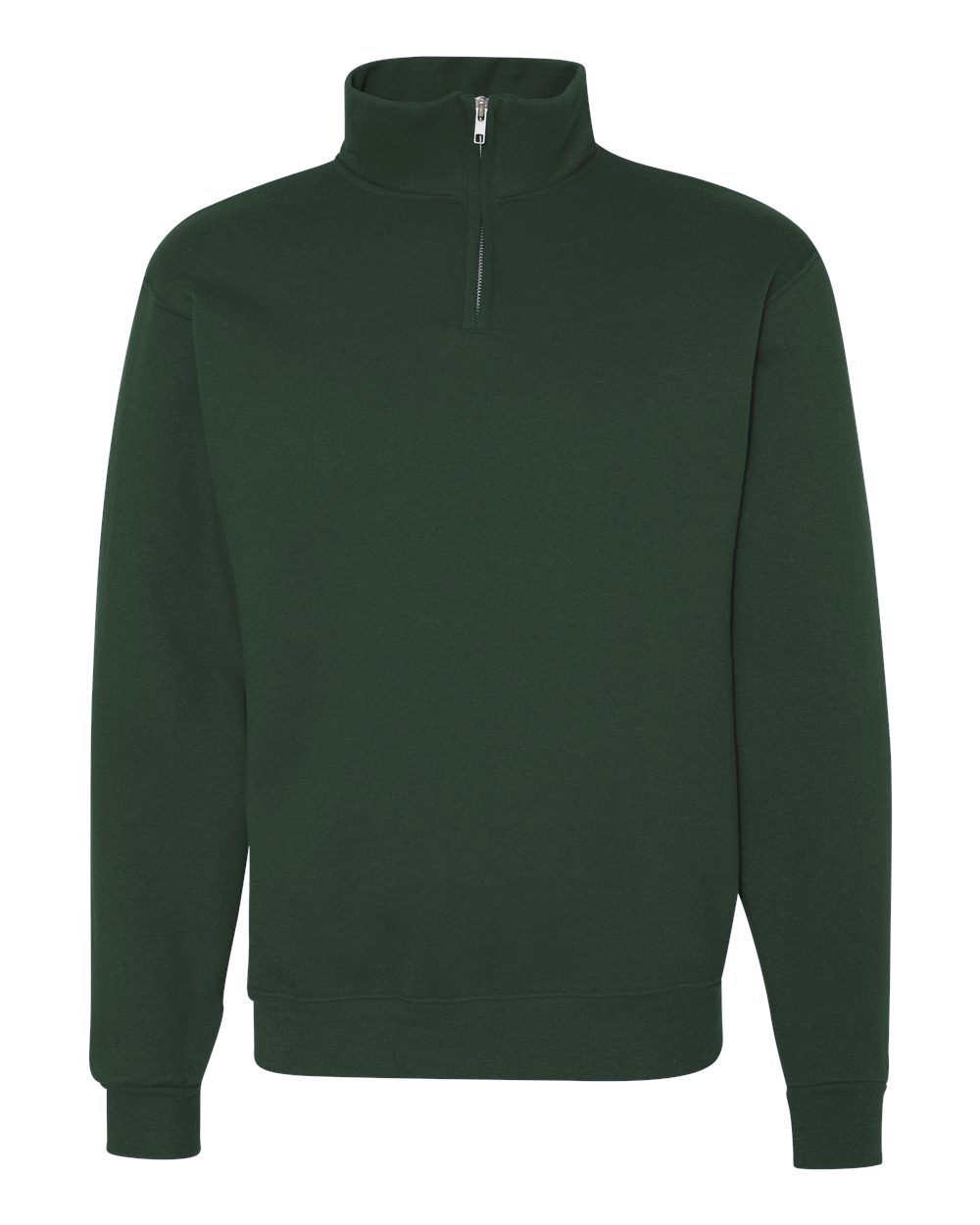Jerzees Mens NuBlend Quarter Zip Cadet Collar Sweatshirt, M, Forest Green