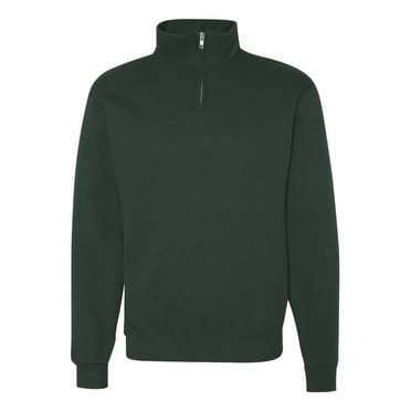 Jerzees Chandail en Molleton à Col Officier Fermeture à Glissière 1/4 pour Hommes, m, Vert Forêt