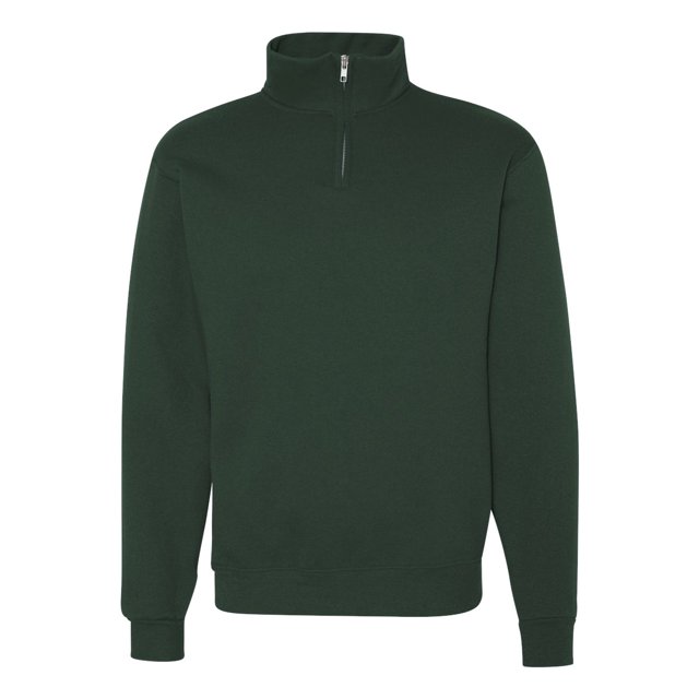 Jerzees Mens NuBlend Quarter Zip Cadet Collar Sweatshirt, M, Forest Green