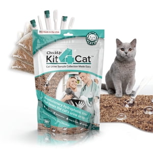 KIT4CAT 2lb Trousse de collecte d'échantillons d'urine de chat de sable à litière hydrophobe (3 x 11oz Sacs)