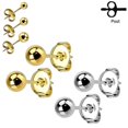 thumbnail image 3 of Surgical Steel Stud Earrings Butterfly Closure Post Set Of 2, 3 of 3
