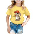 thumbnail image 4 of PMVFHDE Tenue de Pâques Fille T-Shirt Graphique de Pâques / Imprimé Lapin et Oeuf Manches Courtes Col Rond / T-Shirt de Fête en Coton Doux pour Tout-Petit / Tenue Décontractée Printemps Été Jaune,8-9 Ans, 4 of 4