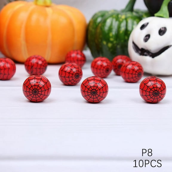 10 Pcs Perles Mélangées d'Halloween pour Bricolage d'Halloween, Fournitures de Décoration pour la Maison
