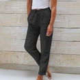 thumbnail image 2 of Timegard Womens Crop Pants Elastic Waisted Tapered Leg Solid Color Summer Lounge 7/8 Trousers with Pockets, 2 of 6