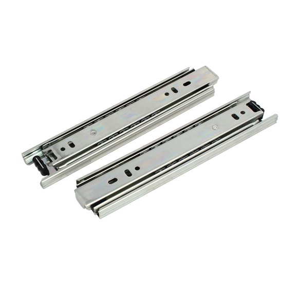 Unique Bargains 8'' Length 3-Section Ball Bearing Full Extension Drawer Slides Silver Tone 2pcs