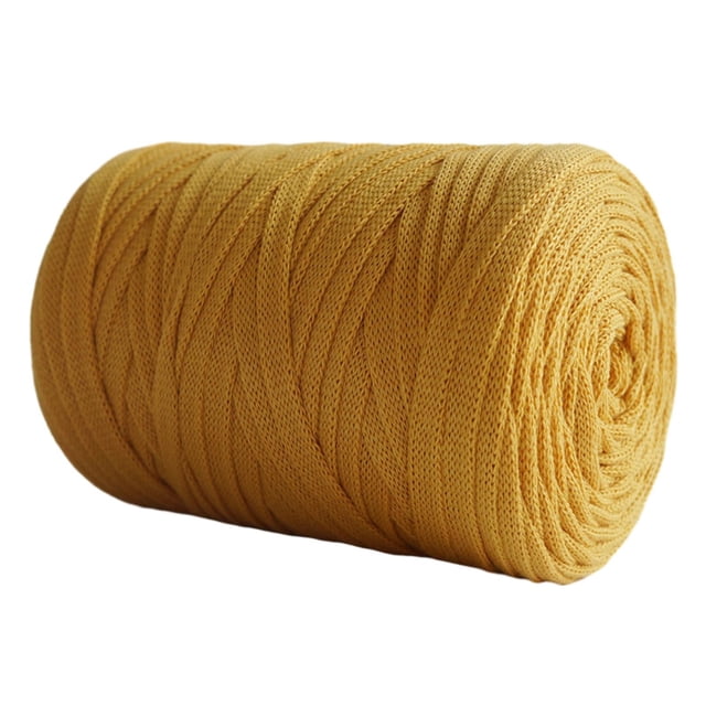 Fil à Tricoter Macramé Crochet Tapis Couverture Coussin Doux Fil Spaghetti Jaune