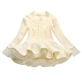 thumbnail image 4 of Splozh Robe de Fête à Manches Longues pour Fillette, Vêtements d'Automne et d'Automne, Robe en Maille à Motif Beige, 6-7 Ans, 4 of 6