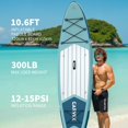 thumbnail image 2 of Garvee Inflatable Stand-up Paddle Board, 10.6' x 32'' x 6'', Manual Pump, Camera Mount, Green, 2 of 8