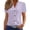 Purple, variant on Lenpel Summer Tops for Women Trendy Eyelet Embroidery V Neck Short Sleeve Button down Shirts Casual Tunic Blouses