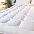 thumbnail image 1 of UNILIBRA King Size Mattress Pad Cooling Rayon from Bamboo Quilted Fitted Mattress Protector Pillow Top Mattress Cover with Deep Pocket Up to 21 Inches Ultra Soft Filling Mattress Topper, 1 of 5