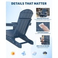 thumbnail image 4 of Chaise Adirondack Pliante pour Patio – HDPE Résistante aux Intempéries, Texture Bois, Porte-Gobelet Intégré, Supporte 380 Lb, Chaise d'Extérieur Pliable pour Jardin, Terrasse, Foyer, Piscine, 4 of 7