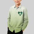 thumbnail image 2 of RXMEKW Chemise à Manches Longues Imprimée pour la Saint-Patrick pour Garçons avec Col Rabattu, 95 % Coton 5 % Spandex, Vert, 2 of 7