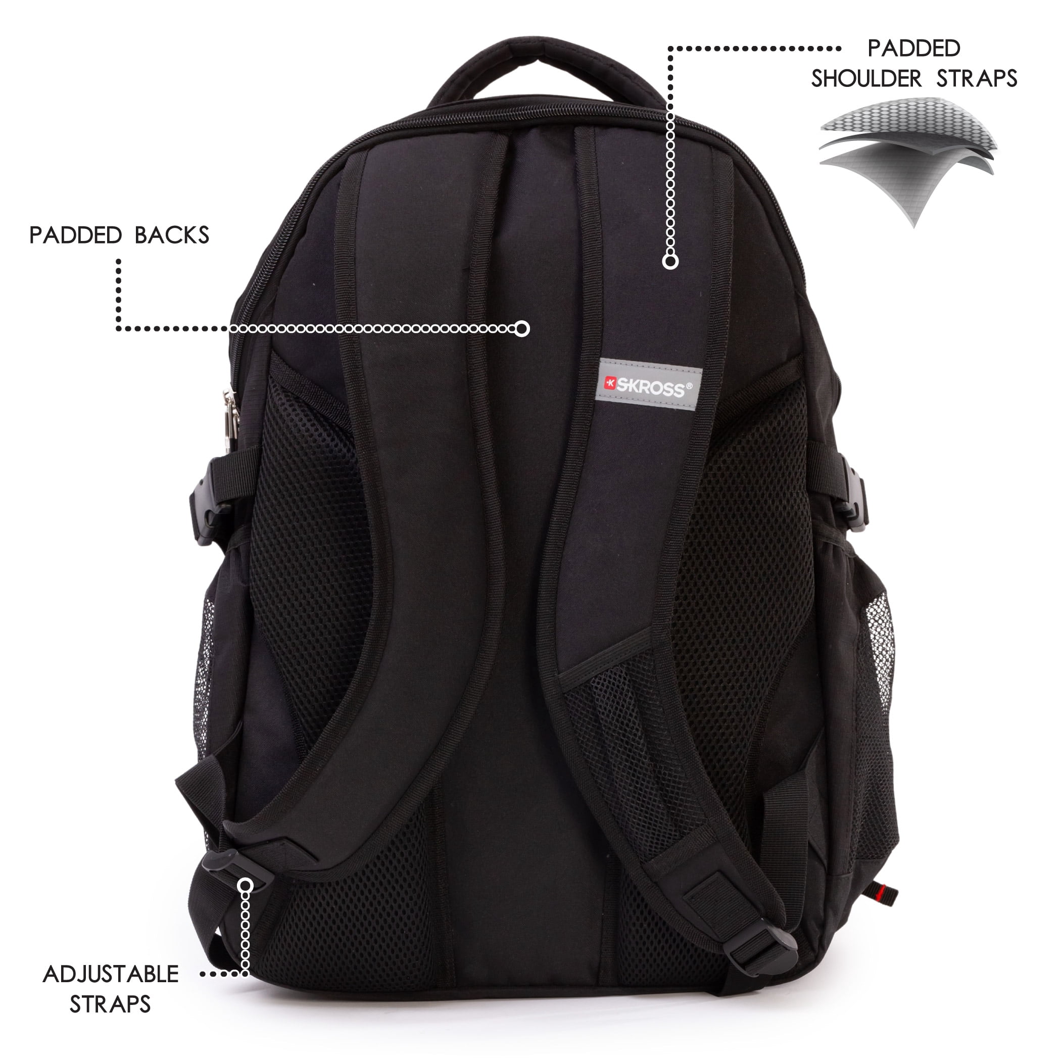 Sac à Dos SKROSS avec Bretelles Rembourrées et Poche pour Ordinateur