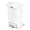 thumbnail image 1 of Simplehuman 50 Liter / 13 Gallon Semi-Round Plastic Step Garbage Bin with Secure Slide Lock Lid, White, 1 of 5