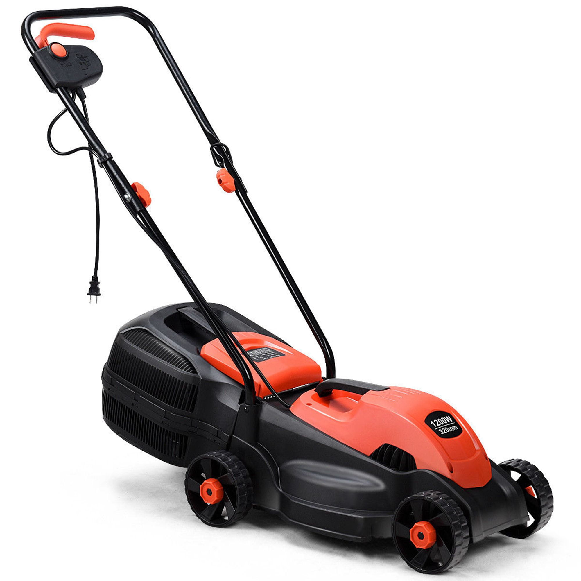 Tondeuse Électrique à Pousser Costway 12 Amp 13 po avec Sac à Herbe Rouge