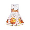 thumbnail image 1 of Robe Fille Broderie Florale Nœud Papillon Sans Manches Orange 6 Ans, 1 of 1