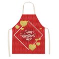thumbnail image 2 of TIMIFIS Pockets Holds 1Pc Parent Adult The Family Kitchen Valentine's Day Print Linen Family Aprons Kitchen Gadgets, 2 of 2