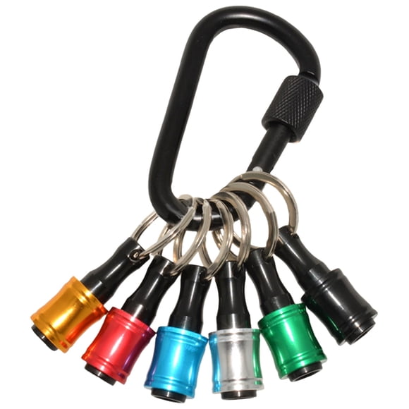 6 Pcs Drill Bit Holder,1/4 inch Hex Shank Drill Bit Keychain,Portable Quick Change Drill Bit Extension Bar,Screwdriver Bit Holder,Screwdriver Bit Holders for Tools & Home Improvement,(Black)