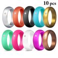 thumbnail image 2 of Silicone Rings Simple Crystal Rubber Ring Wedding Ring Band for Women Men, 2 of 10