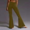 thumbnail image 4 of Pantalon Décontracté pour Femmes, Uni, Longueur Sport, Jambe Évasée, Taille Haute, 4 of 6