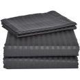 thumbnail image 1 of 1200 Thread Count 4 Piece Quality Sheet Set 10 Inch Deep Pocket 100% Egyptian Cotton Stripe Pattern, 1 of 4