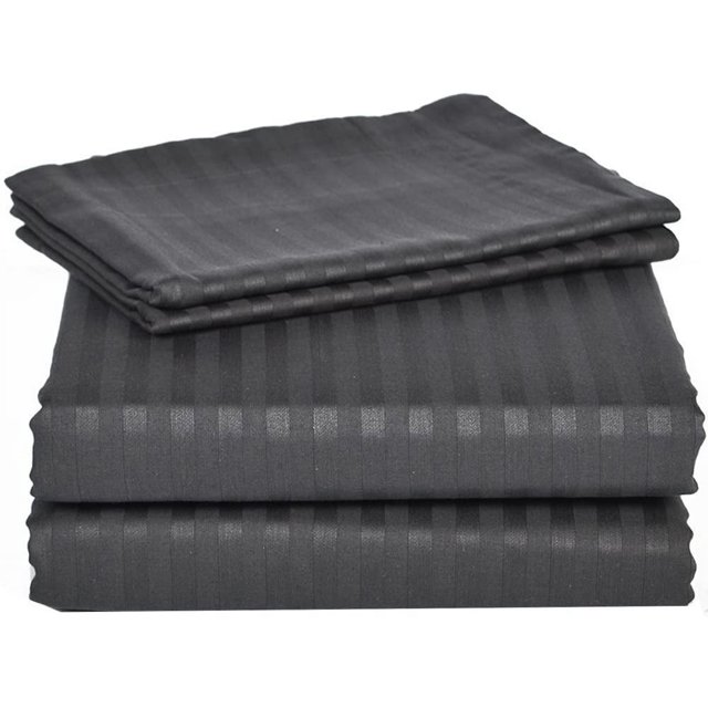 1200 Thread Count 4 Piece Quality Sheet Set 10 Inch Deep Pocket 100% Egyptian Cotton Stripe Pattern