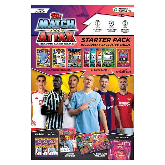 2023-24 Topps Match Attax UEFA Champions League Cards - Starter Pack (Album, 36 Cartes + 3 LE)