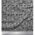 thumbnail image 1 of Soimoi Poly Georgette Fabric Leaves & Paisley Block Print Fabric by The Yard 42 Inch Wide, 1 of 3