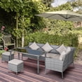 thumbnail image 2 of Outsunny 5 Pieces Wicker Patio Furniture Set with Cushions, Cream White, 2 of 10
