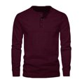 thumbnail image 2 of zbxnLI Men's Crew Neck Sweatshirts Button T-Shirts Solid Color Casual Lightweight Pullover Sweatshirt Tops, 2 of 6