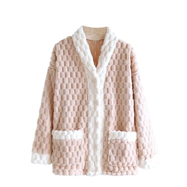 Women's Cardigan Long Sleeve Fleece Thickened Loose for Winter Home Wear,Cardigan for Women