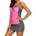 thumbnail image 5 of Women's Rosy Grey Ruched Tankini and Skirted Swimsuit, 5 of 5