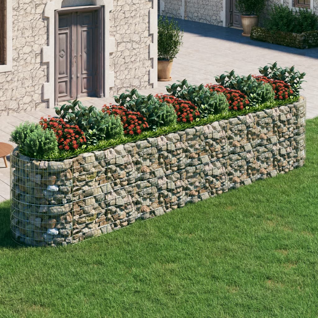 vidaXL Lit Surélevé en Gabion Fer Galvanisé 500x100x100 cm