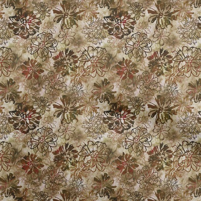 oneOone Cotton Poplin Twill Brown Fabric Abstract Floral Sewing Craft Projects Fabric Prints By Yard 56 Inch Wide