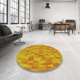 thumbnail image 4 of Ahgly Company Machine Washable Indoor Square Transitional Neon Orange Area Rugs, 4' Square, 4 of 7