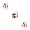 thumbnail image 4 of mmirethe Resin Christmas Scene Snow House LED Desktop Set Village Decoration House Snowman 3Set, 4 of 6