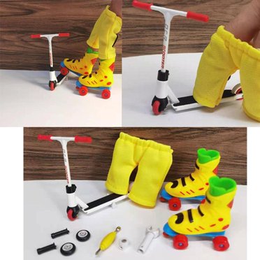 Ensemble de 12 Pcs/ensemble Modèle de Trottinette pour Doigts en Alliage pour Enfants Mini Trottinette pour Doigts Jouet Interactif pour Doigts Activité Sensorielle Trottinette pour Doigts Kit de Planche à Roulettes