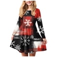 thumbnail image 1 of Splozh Robe à Manches Longues pour Fille Robe de Noël pour Fille Imprimé Bal Fête Fête de Noël Robes pour Fille Rose, 5-6 Ans, 1 of 5
