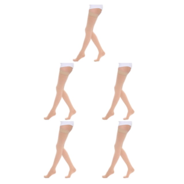 Baohd Soft And Stretchy Compression Stockings Fashionable And Comfortable Toe wrapping - skin M 5Set