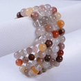 thumbnail image 3 of Natural Multicolor Rutilated Quartz Gemstone 8mm Round Beads Stretch Bracelet 7 Inch Unisex, 3 of 3