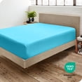 thumbnail image 4 of Bare Home Drap-Housse - Premium 1800 Collection - Poche Profonde - Ultra Doux, Résistant aux Plis - Full, Aqua, 4 of 7