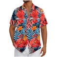 thumbnail image 2 of Jusqu'à 50 % de Rabais Horkkom Chemises pour Hommes Manches Courtes Imprimé Palmier Hawaïen Chemises de Plage Été Décontracté Ample Chemise Boutonnée, 2 of 5