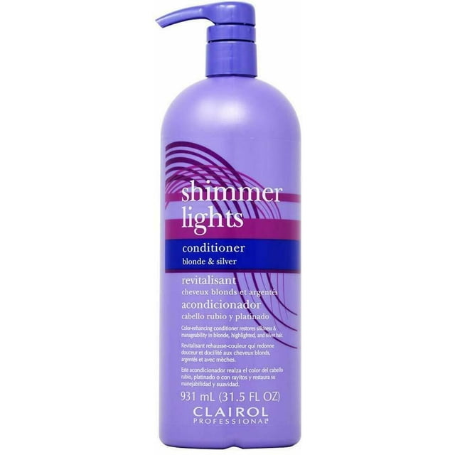 Clairol Revitalisant Professionnel à Brillances Scintillantes 31,5 Onces (931 ml) Revitalisant Tonifiant pour Cheveux Blond Clair, Méchés, Gris et Blancs. Contient des Émollients, Hydratants et Rafraîchisseurs de Couleur; Lisse les Cheveux Gris Grossier, Tonifie la Cuisse et Laisse les Cheveux Gérables Sans Résidu. Souvent Utilisé comme Traitement Rafraîchissant de Couleur Hebdomadaire.