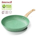 thumbnail image 1 of Innerwell 11 Inch Green Nonstick Frying Pan Skillet Bakelite Handle Saute Egg Pan Cookware Fits Various Stoves, 1 of 6