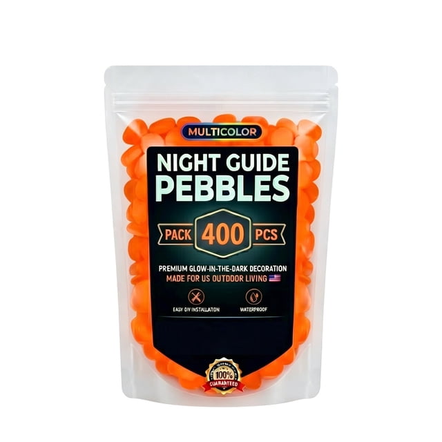 TTJ Garden Decorations Outdoor 2026 Colorful -in-the-Dark Garden Stones Night Guide Luminous Pebbles In The Dark Stepping Rocks Outdoor Landscaping Decor Glowing Stones 400pc