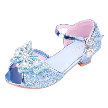 MIASHUI Girls Wedding Sandals Toddler Girls Princess Dress Shoes Bowknot Mary Jane Shoes,Blue,5-5.5 Years