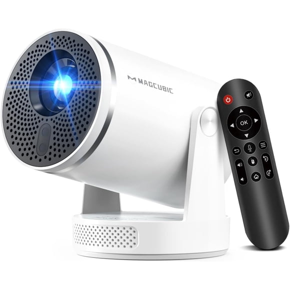 Magcubic Projecteur Auto Focus 1080P Natif, 8K Prend en Charge 400 ANSI, Touche Auto, Télécommande à Commande Vocale avec Air Mouse, Android 14, WiFi6&BT5.4, Mini Projecteur pour Cinéma Maison et Extérieur HY320Pro