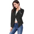 thumbnail image 2 of INSPIRE CHIC Veste en Faux Suède pour Femme à Manches Longues, devant Drapé, Vestes de Moto, 2 of 6
